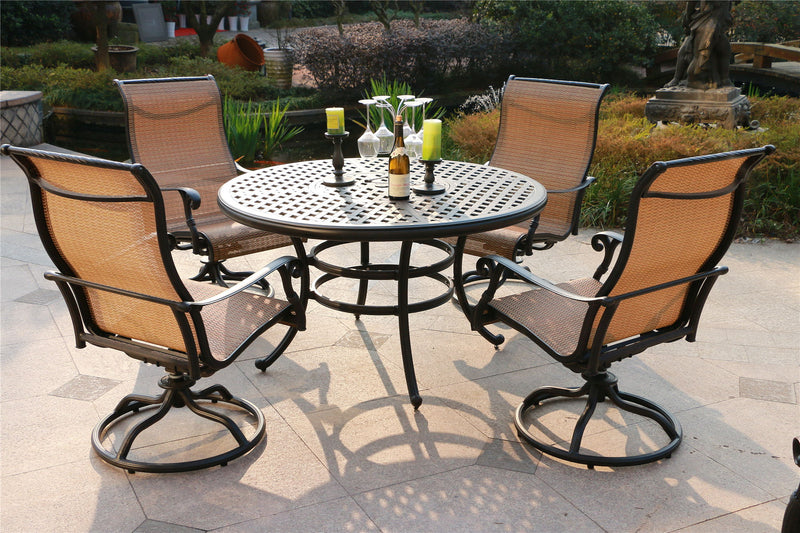 Round 51.9" Long Aluminum Dining Set