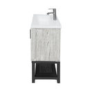 Modern Freestanding Bathroom Vanity With Ceramic Sink, Hot And Cold Faucet, Storage Cabinet & Open Shelf