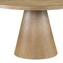 Delphine - Round Dining Table Set With Chairs (Set of 5) - Oak Finish And Gray