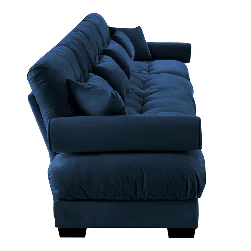 Super Comfort Oversized Modular Velvet Sectional Sofa, Deep Seat Convertible L Shaped Couch