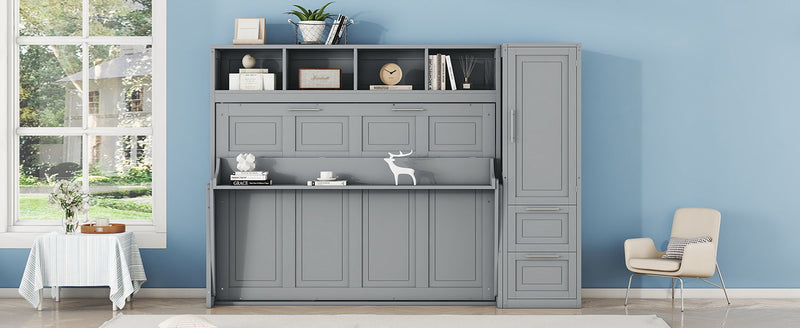 Space Saving Murphy Wall Bed With Closet And Drawers