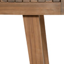 Outdoor Dining Table With Slatted Top, Ideal For Patio