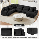 Oversized Sectional Sofa U - Shaped Sofa Couch Modern Sofa Upholstered In Soft Corduroy With A Chaise Lounge For Living Room