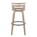 Cosini - Mid Century Modern Fixed Height, Barstool & Swivel And Round Footrest (Set of 2)