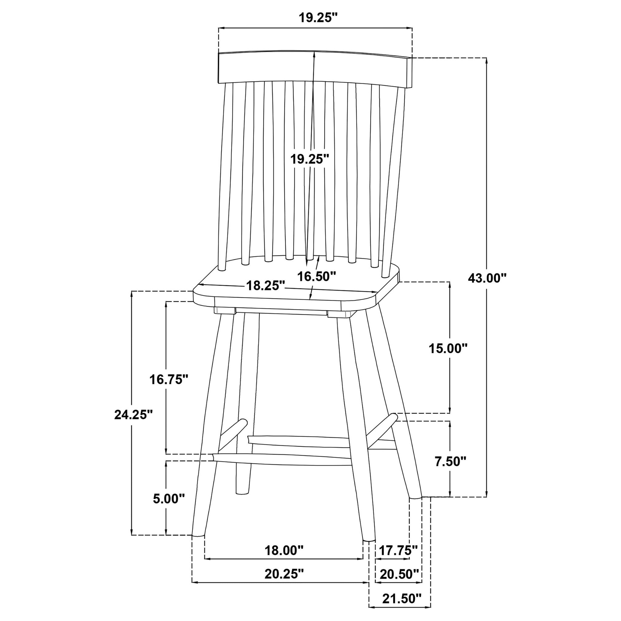 Andrews Windsor Counter Height Dining Side Chair Black (Set of 2) - Atlantic Fine Furniture Melbourne FL