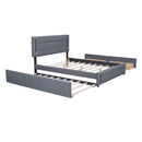 Upholstered Platform Bed With Trundle & Drawers