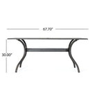 Enchantia - Outdoor Rectangular Dining Table With Weave Tabletop And Flared Legs - Copper