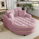 Modern Chaise Lounge Upholstered Sofa Couch With Tufted Seat And Detachable Pillows For Living Room