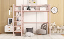 Loft Bed With 4 Tier Shelves And Storage