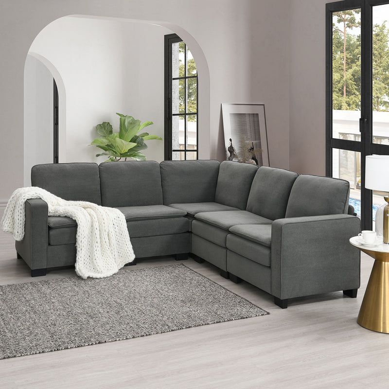 Oversized Velvet Modern Sectional Sofa, Large L Shaped Upholstered Indoor Furniture With Double Cushions, 5 Seat Cloud Corner Couch For Living Room, Apartment, Office