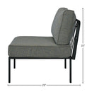 Rajni - Patio Armless Chair - Gray Fabric & Black