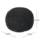 Bordeaux - Knitted Cotton Round Pouf