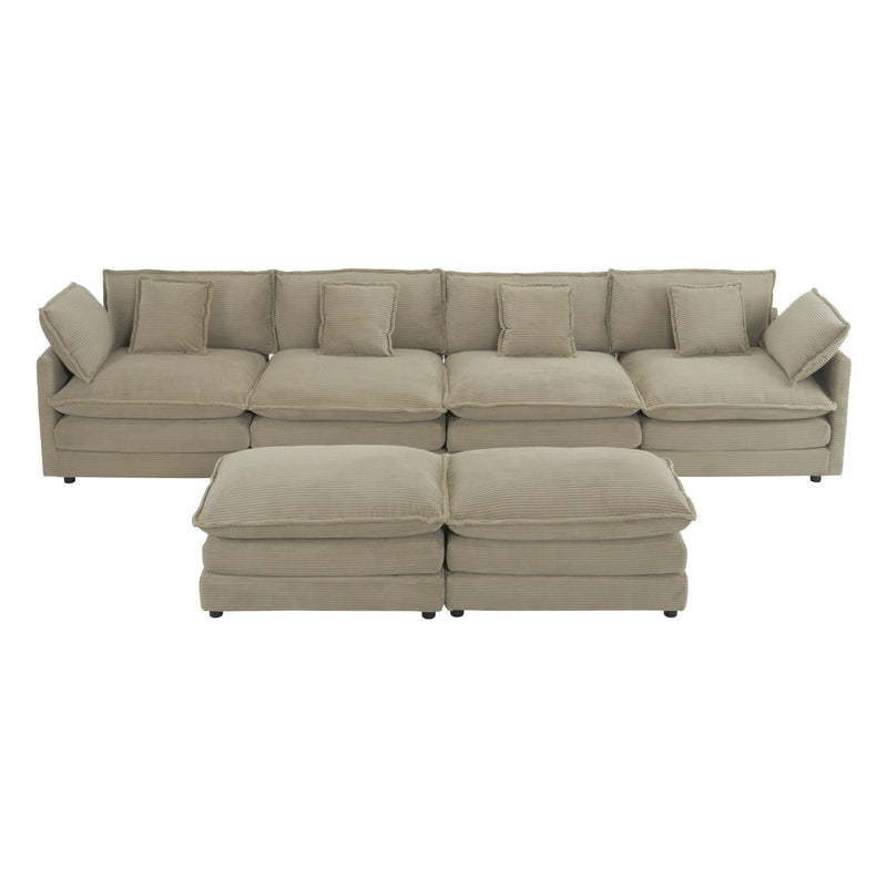 Modern Modular Sectional Sofa With Side Storage Pockets For Living Room