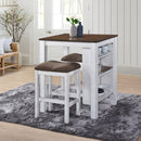 3 Pieces Counter Set Storage Space For Small Space Modern Farmhouse Design Retro Design Easy To Assembly - Antique Dark Oak / Antique White