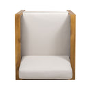 Outdoor Acacia Wood Club Chair With Wicker Accents