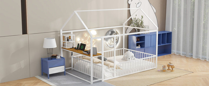 House Frame With Desk, Shelves, Power Outlets And USB Ports