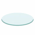 28" Round Tempered Glass Table Top Clear Glass Thick Beveled Polished Edge