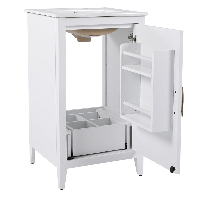 Modern Bathroom Vanity With Sink, Functional Drawer, Soft- Closing Door