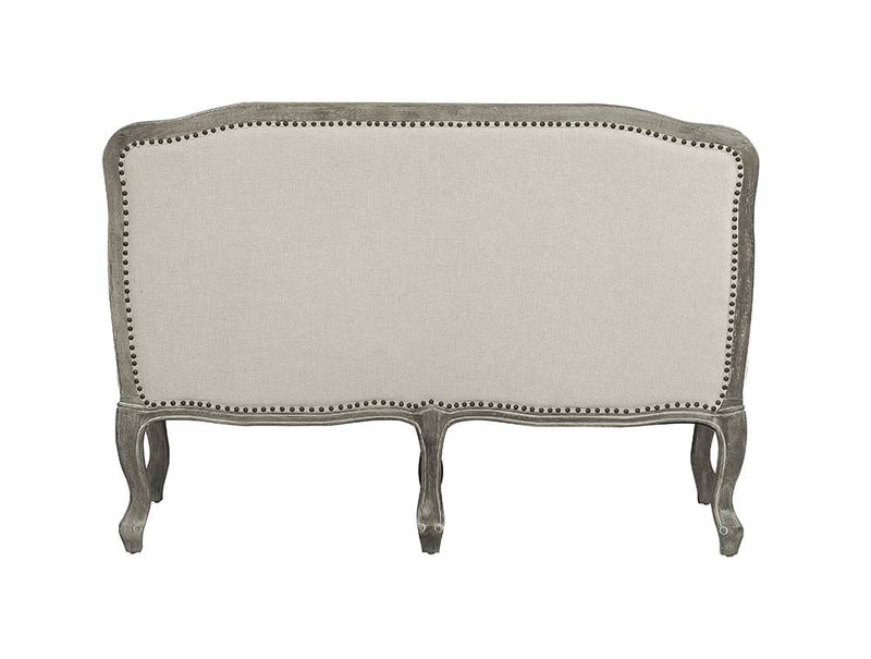 Tania - Loveseat - Cream Linen & Brown Finish