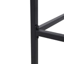 Outdoor Bar Stool With Slat Design And Metal Frame (Set of 2)