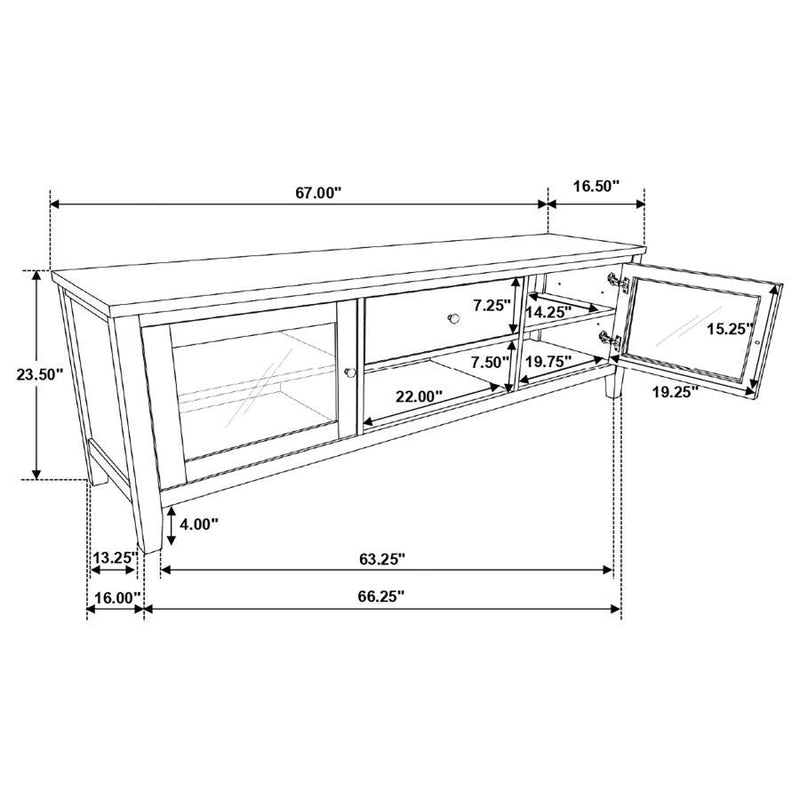 Hollis - 2 Door Wood TV Stand With Drawer - Brown And White