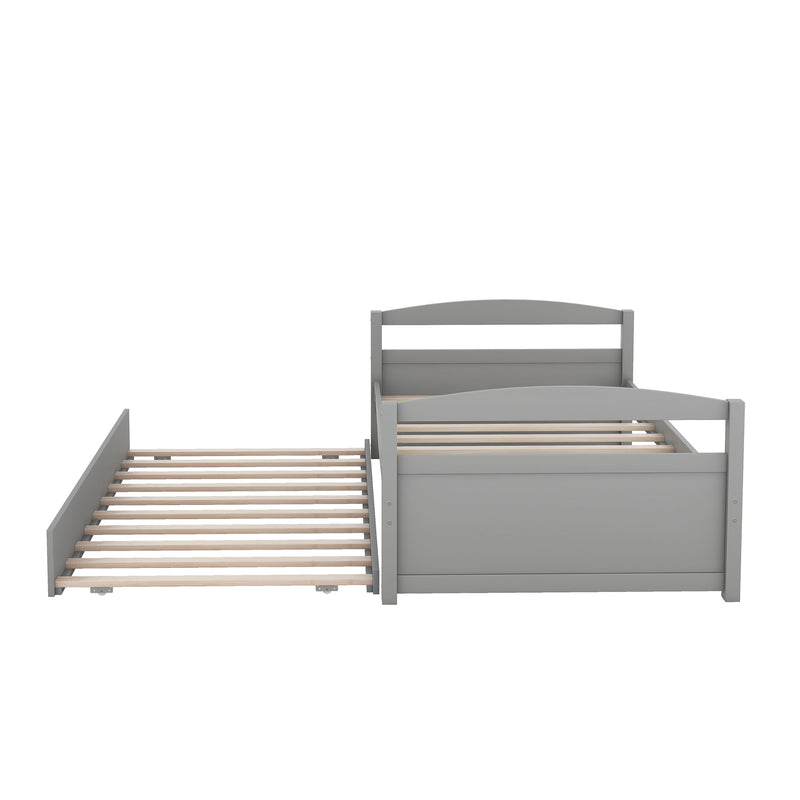 Twin Size Daybed with Trundle, Gray