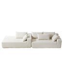 Modern Chenille Upholstered Sectional Sofa Couch Set With 6 Pillows,Free Combination