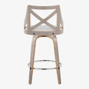 Charlotte - Farmhouse Fixed Height Counter Stool With Round Footrest (Set of 2)