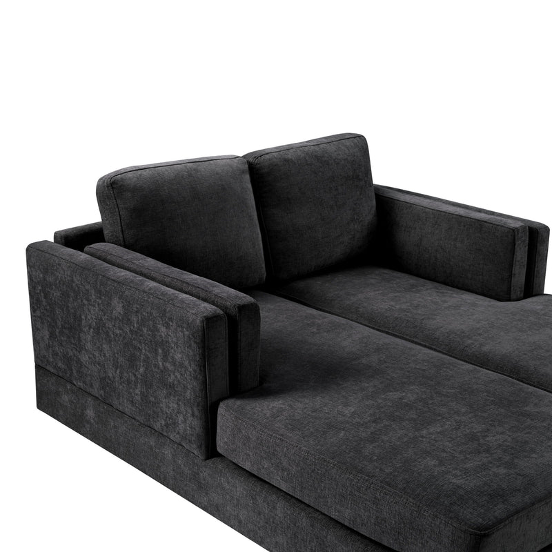 Modern Chaise Lounge With Dual Layer Armrests