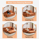 Loveseat Sofa, Comfortable Deep Seat Sofa Bed, Modern Small Corduroy Couch For Living Room Bedroom,Reversible Cushion With Pillows,No Assembly Required,Orange