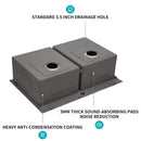 Double Bowl Drop In Sink, Stainless Steel With 50 / 50 Basins 18 Gauge - Brushed Nickel