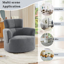 360° Swivel Chair Upholstered Accent Barrel Chair With Adjustable Headrest