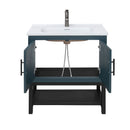 Modern Freestanding Bathroom Vanity With Ceramic Sink, Hot And Cold Faucet, Storage Cabinet & Open Shelf