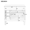 Bathroom Vanity With Ceramic Sink, 2 Doors 3 Drawers, Soft Close Design