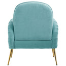 Modern Accent Chair With Metal Legs, Snowflake Fabric Armchair