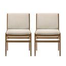 Contemporary Dining Chair Set Upholstered Fabric With Rubberwood Frame