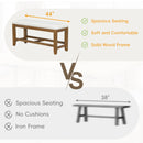 Topmax - 6 Piece Farmhouse Extendable Dining Table Set Trestle Kitchen Table Set With Removable Leaf And Upholstered Dining Chair And Bench For Dining Room