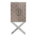 Cabinet - Silver - Faux Leather