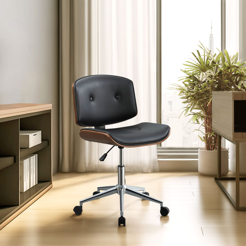 Camila - Synthetic Leather Office Chair - Black