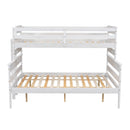 Wood Twin XL over Queen Bunk Bed with Ladder, White