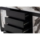 Stacey - Buffet With Storage Drawers And Marble Detailing - Black / Marble