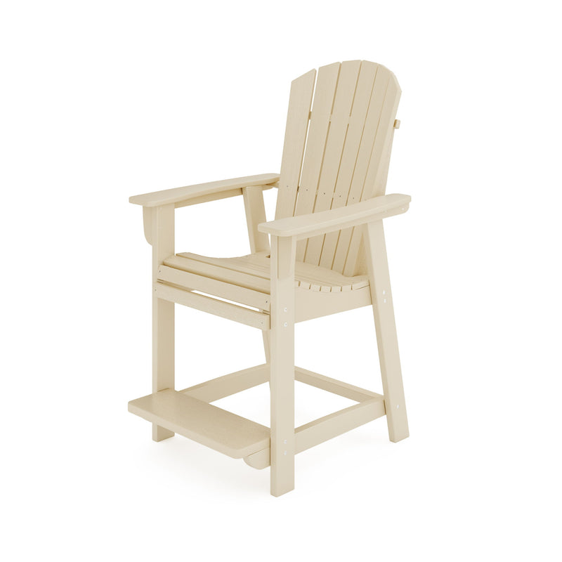 Adirondack Style Counter Chair Stylish HDPE Poly Lumber For Dining, Patio, And Garden Comfort