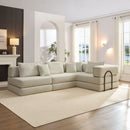 Modular L Shaped Floor Living Room Sofa Set With 6 Pillows