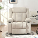 Power Lift Recliner Chair With Extended Footrest, Remote Control, Cup Holders, And Side Pockets