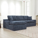 Cloud Sectional Sofa With Double Layer Cushion And Side Pockets, Free-Combined