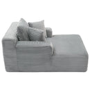 Modern Full Compressed Chaise Lounge Sofa Bed With Removable Pillows