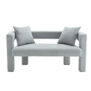 Modern Chenille Loveseat Sofa, Comfy Upholstered 2 Seater