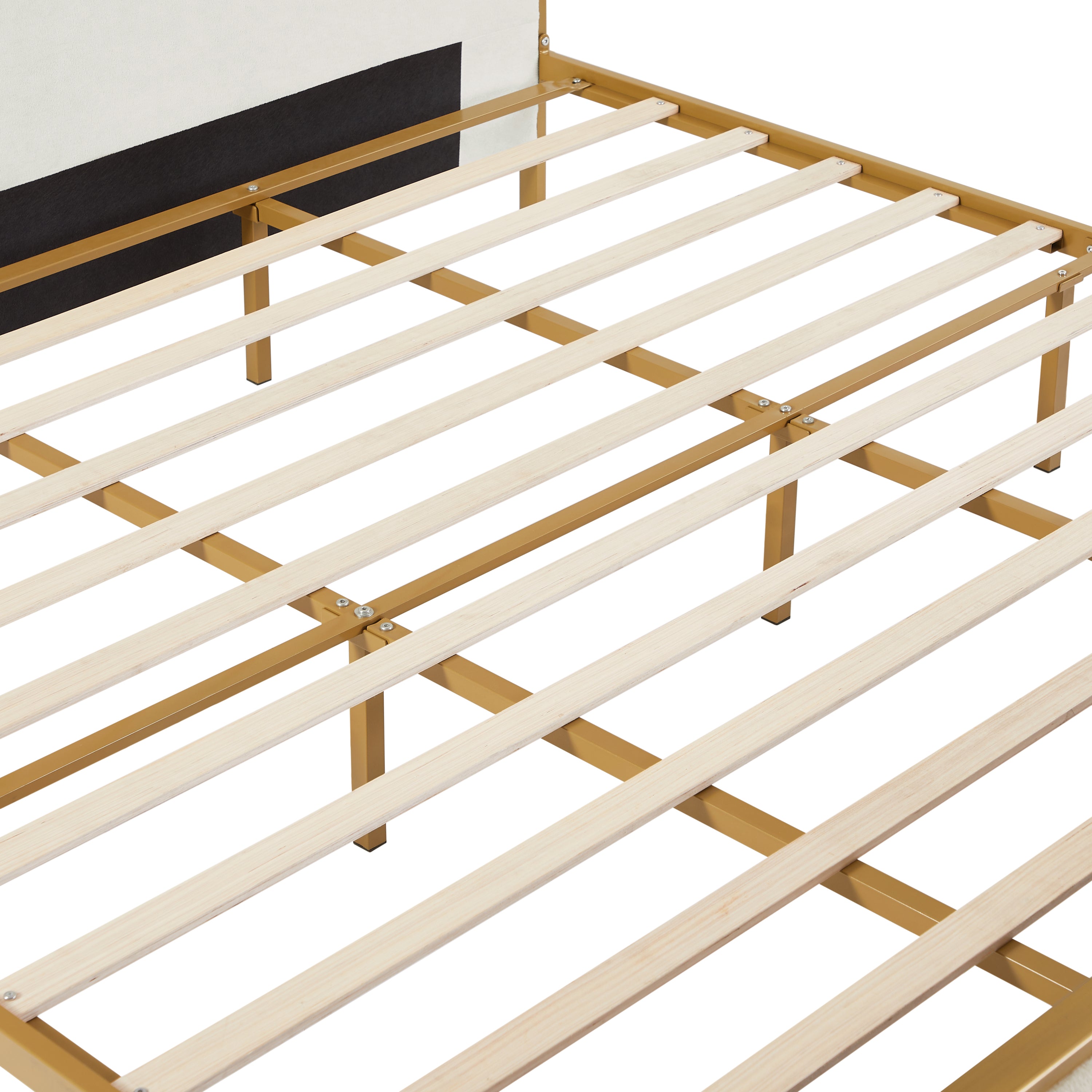 King Size Bed Frame,Upholstered Platform Bed & High headboard with Wood Slat Support,No Box Spring Needed,Easy Assembly, Velvet White - Atlantic Fine Furniture Melbourne FL