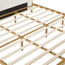 King Size Bed Frame,Upholstered Platform Bed & High headboard with Wood Slat Support,No Box Spring Needed,Easy Assembly, Velvet White