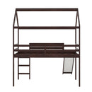 Twin Loft Bed with Slide, House Bed with Slide,Gray(OLD SKU :WF286245AAP)